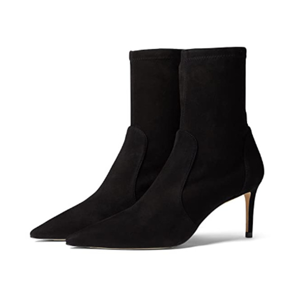 Stuart Weitzman Women's 75 Stretch Bootie Size US 10.5 EU 41 Black Suede NIB - Picture 1 of 12